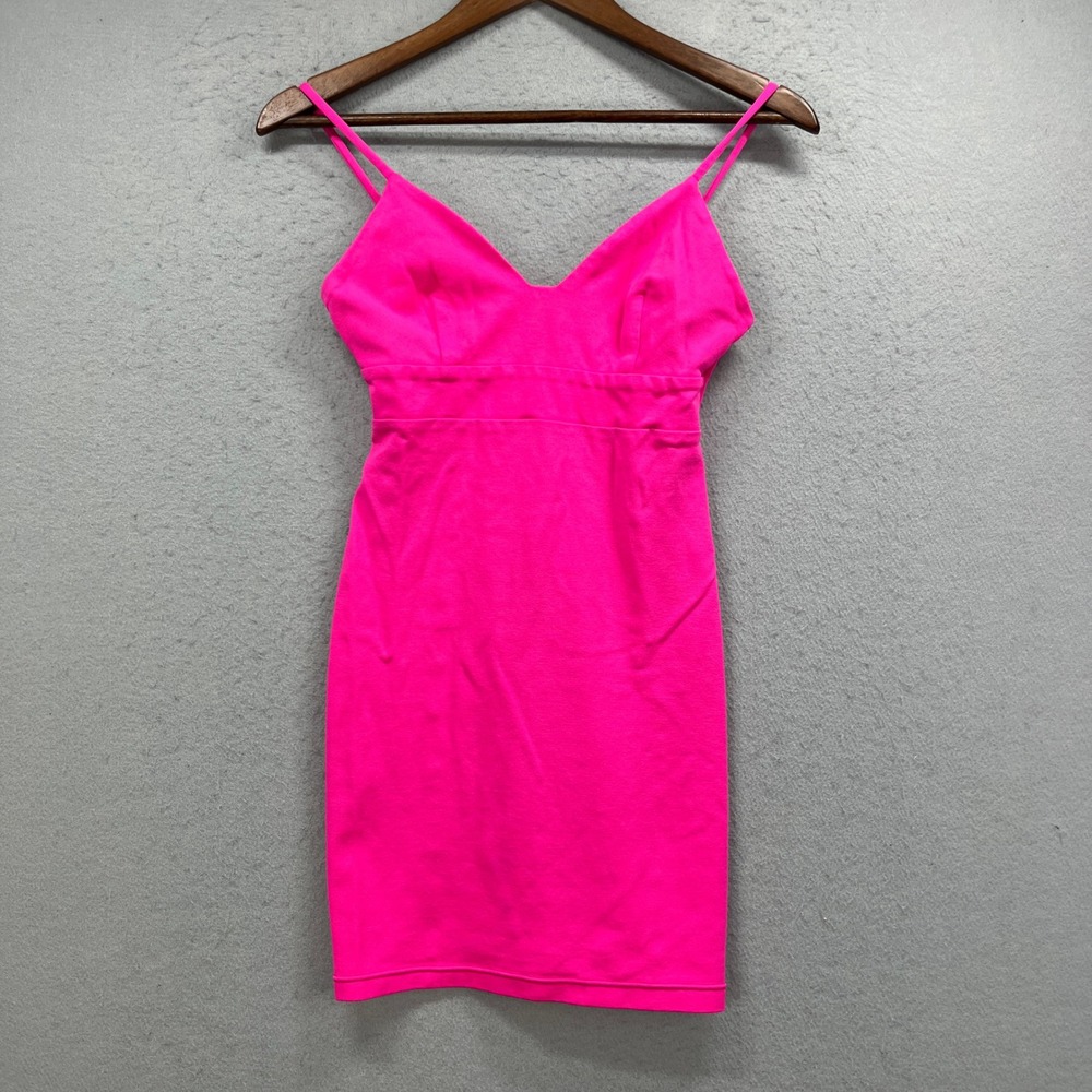 Lulus Bodycon Dress Women S Pink Mini Sleeveless V Neck Party Club Cocktail Sexy